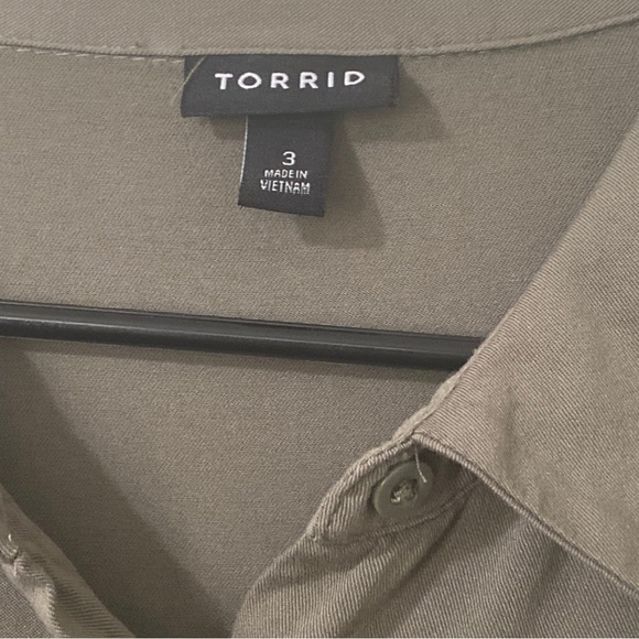 Torrid Olive Green Button-Up Shirt Dress Size 3x - Picture 2 of 5